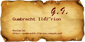 Gumbrecht Ilárion névjegykártya